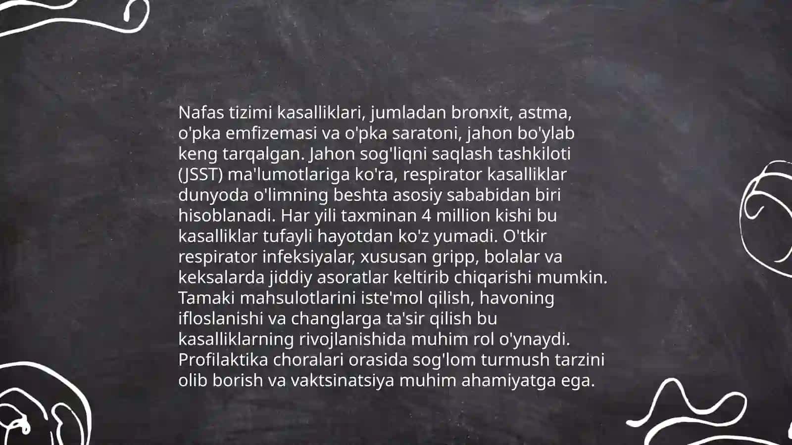 Nafas tizimi kasalliklari bilan kasallangan bemorlarni parvarishi va ularni nazororati 4