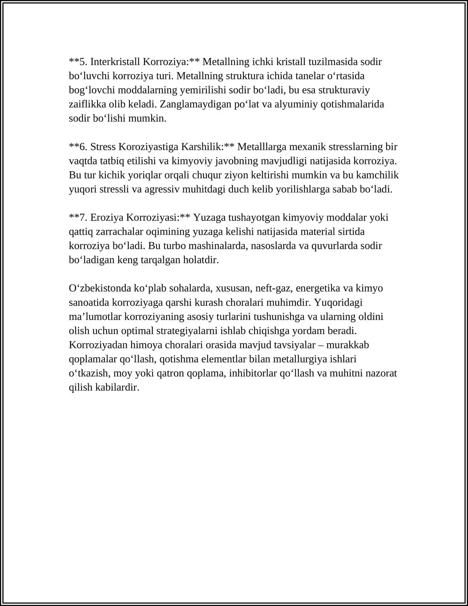 METALLARNING KORROZIYALANISHI VA UNDAN SAQLANISH USULLARI UGLEVORODLAR VA ULARNING TURLARI 4