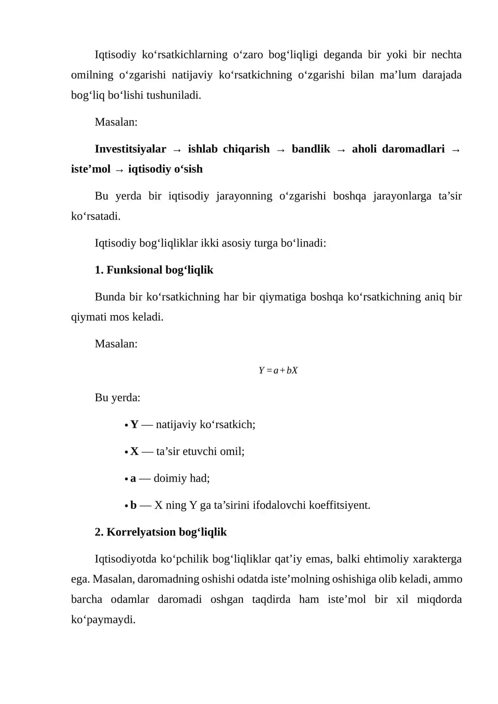IQTISODIY KO‘RSATKICHLARNING O‘ZARO BOG‘LIQLIGINI ANIQLASH USULLARI 4