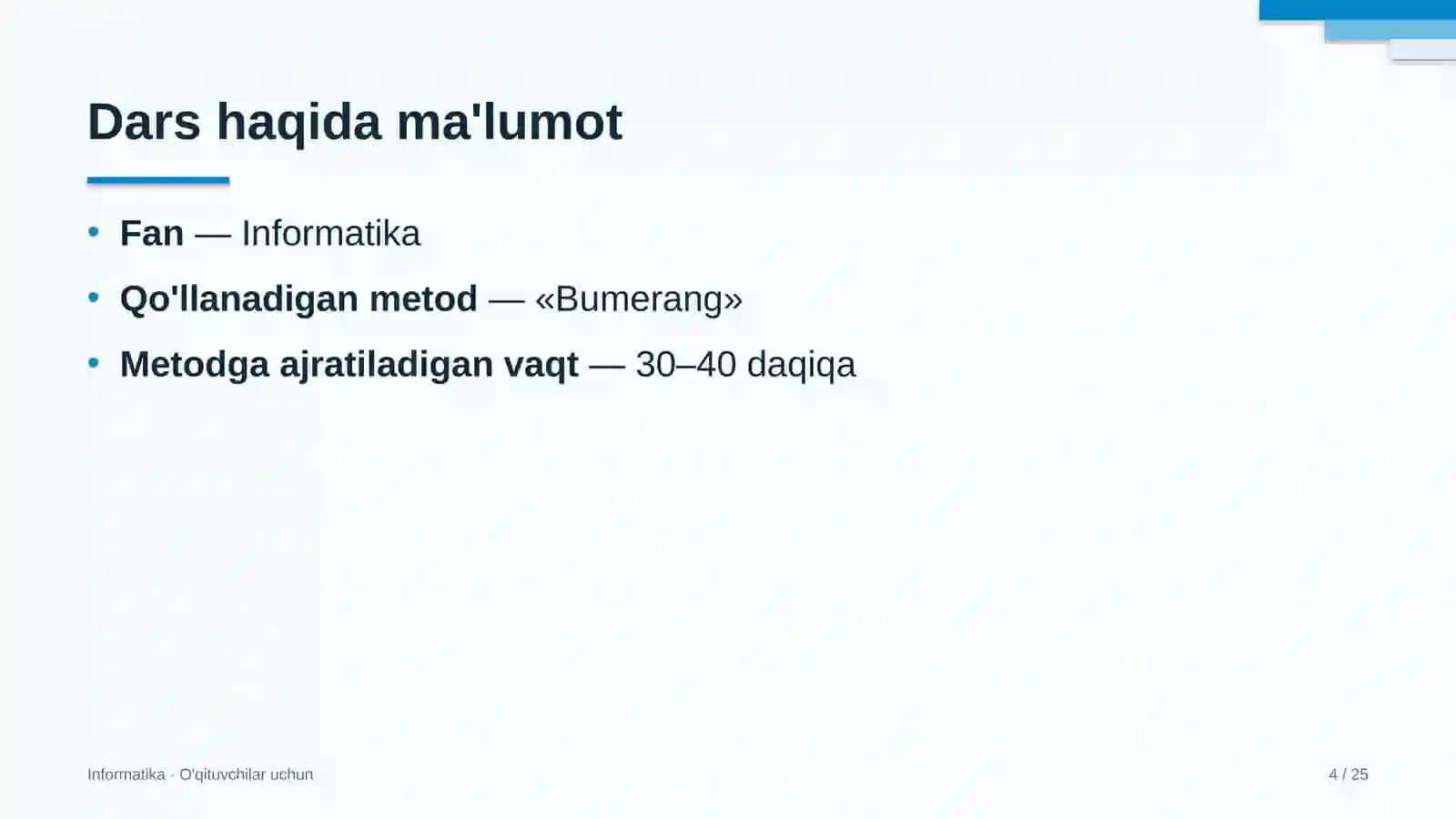 informatika darslarida bumerang metodidan foydalanish 2481 4