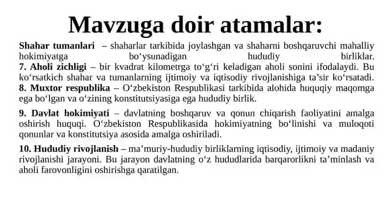 Mа’muriy-hududiy birliklаrning shakllanishi va rivojlanishi 4