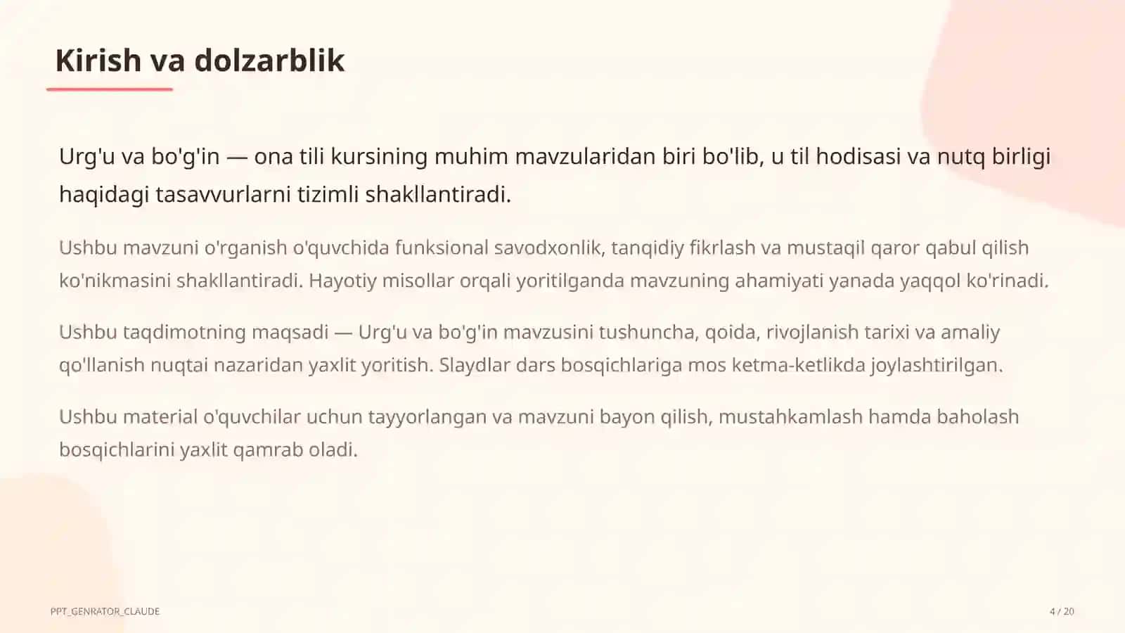 Urg'u va bo'g'in (5-sinf) 4