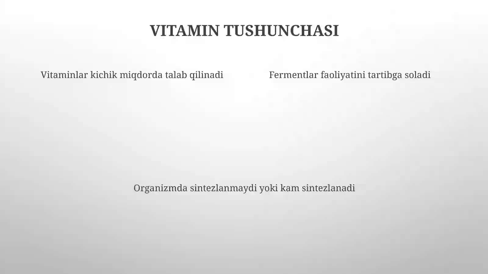Tabiy fanlar - Biologiya mavzu: Vitaminlar 4
