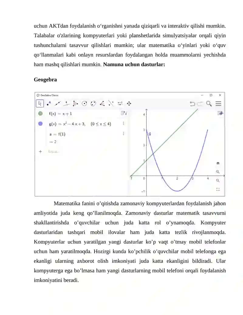 MATEMATIKANI O`QITISHDA AXBOROT KOMMUNIKATSION TEXNOLOGIYALARI (AKT)DAN FOYDALANISH METODIKASI 4