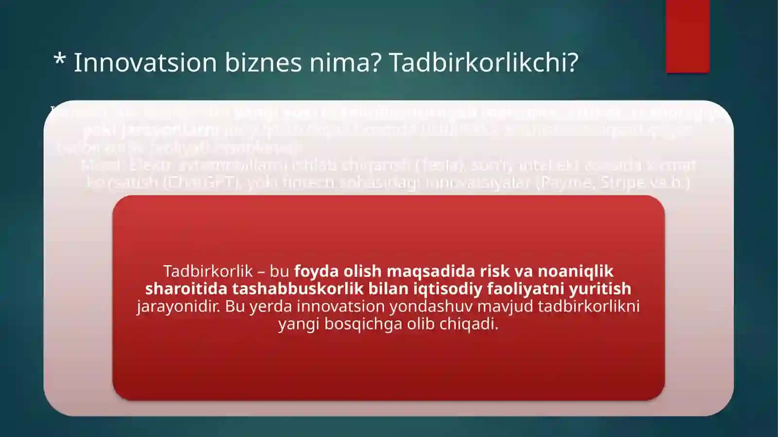 Innovatsion Biznesni Tashkil Etish 4