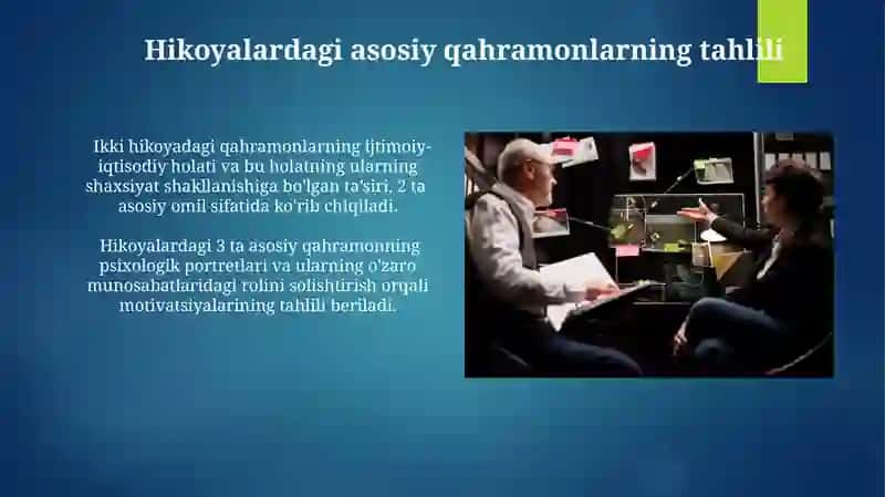 Shukur Xolmirzayevning ikki hikoyasini tahlil qilish 4