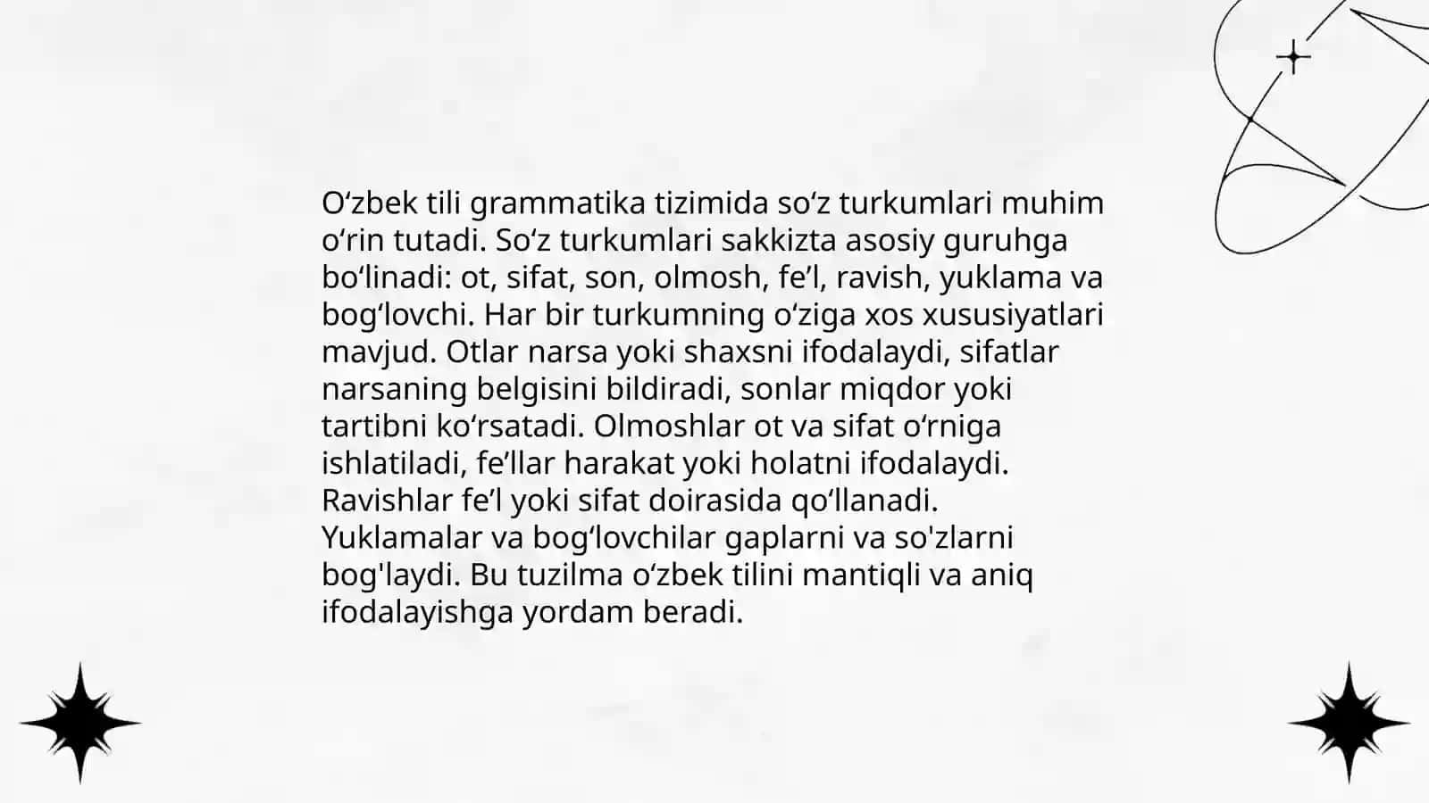 soʻz turkumlarini oʻrganishga oid adabiyot ruyxatini tuzish 4