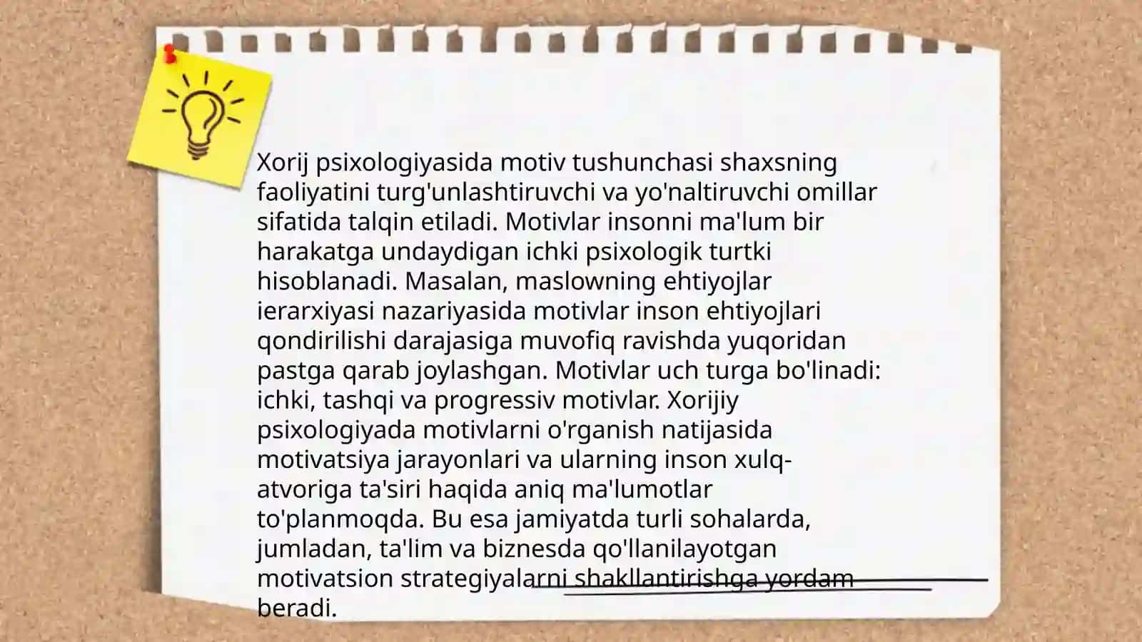 Xorij psixologiyasida motiv va motivatsiya muammosi 4