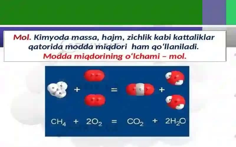 Atom molekulalar soniga oid masalalar yechish metodikasi 4