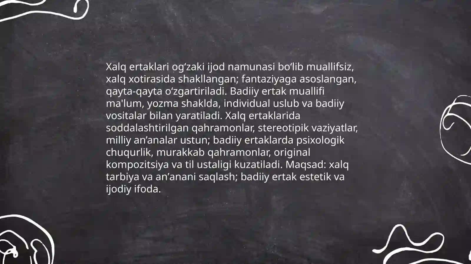 Ertaklar tasnifi va ularning turlari 4