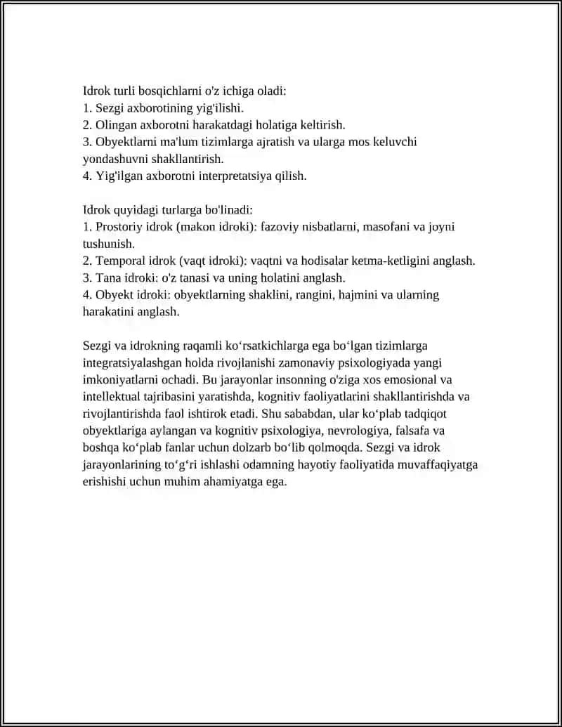 BILISH JARAYONLARINING QISQACHA TASNIFI 4