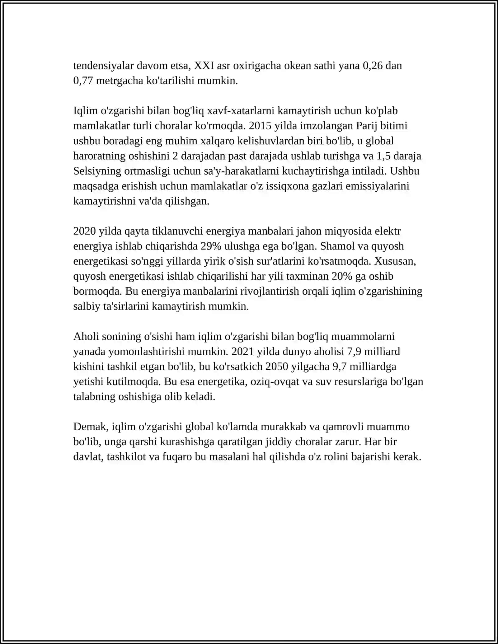 JAHONDA BO'LAYOTGAN GLOBAL MUOMMOLAR 4