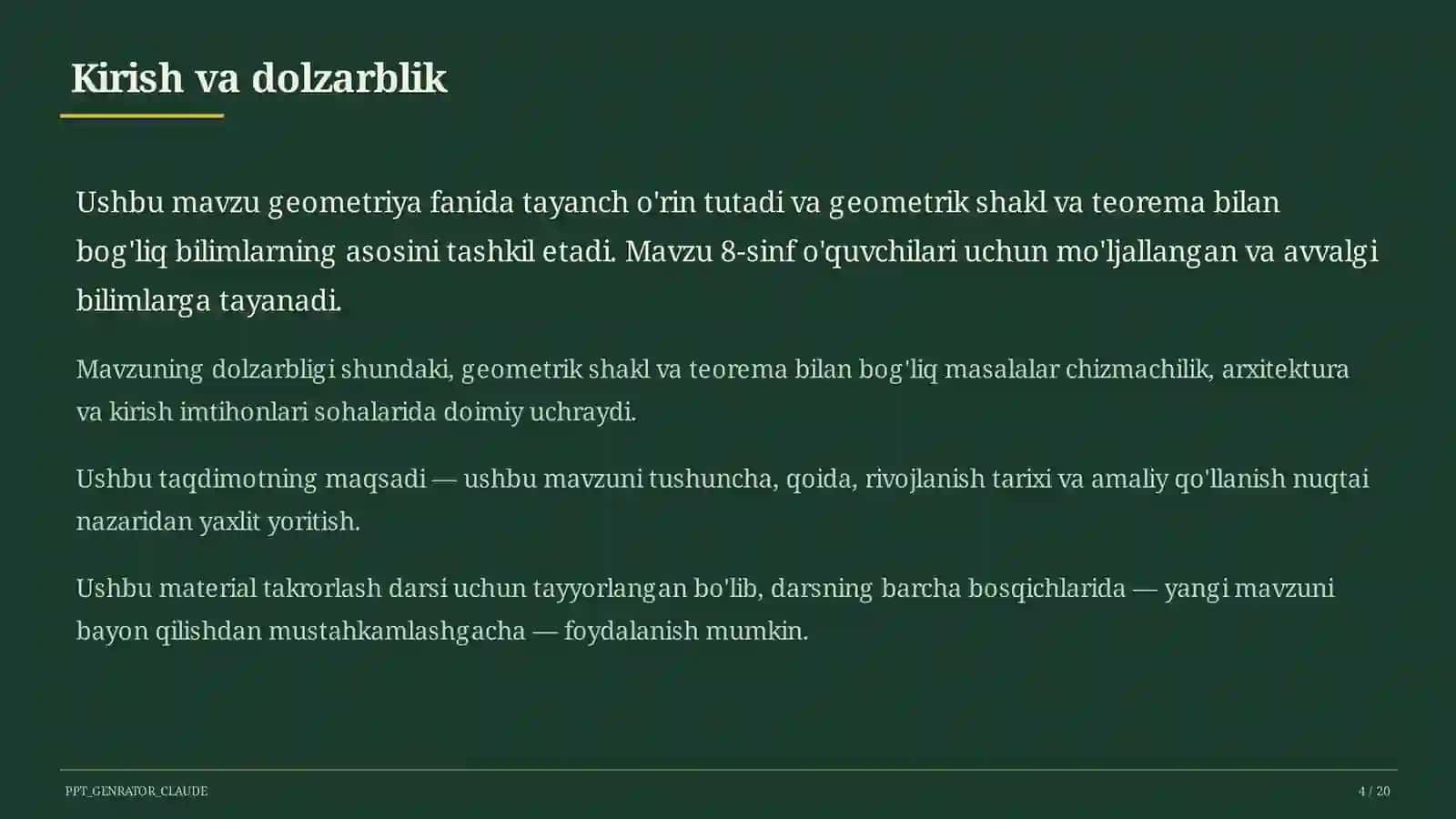 To'g'ri burchakli uchburchakda trigonometrik nisbatlar (8-sinf) 4