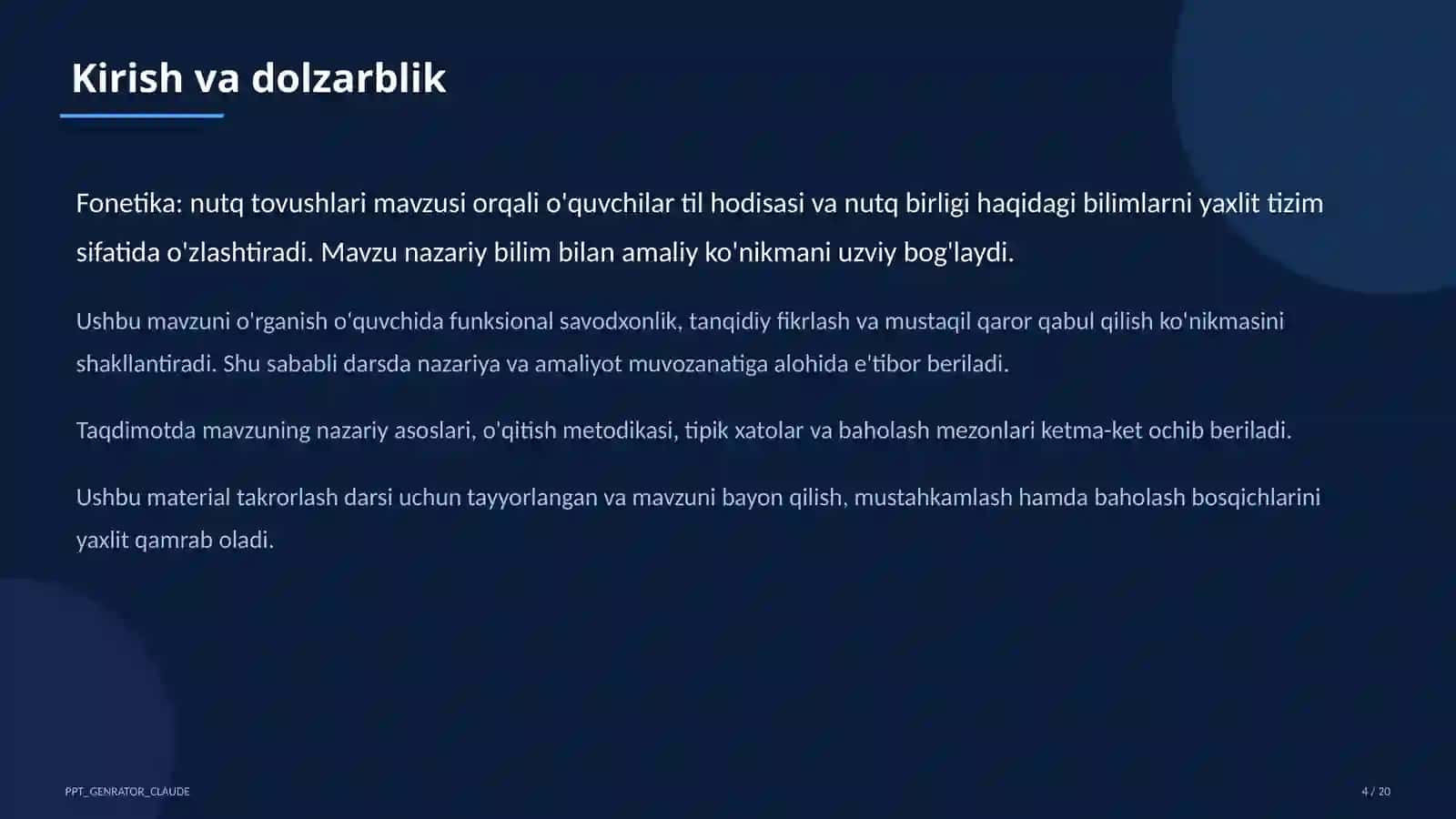 Fonetika: nutq tovushlari (5-sinf) 4