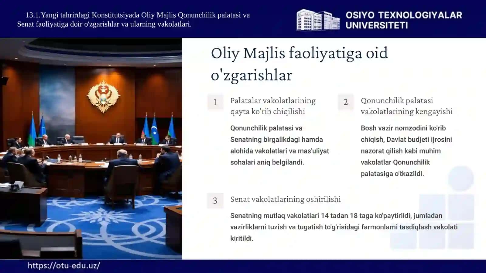 KONSTITUTSIYADA DAVLAT HOKIMIYATI VA BOSHQARUVI TIZIMIGA OID MUHIM DEMOKRATIK O‘ZGARISHLAR 4