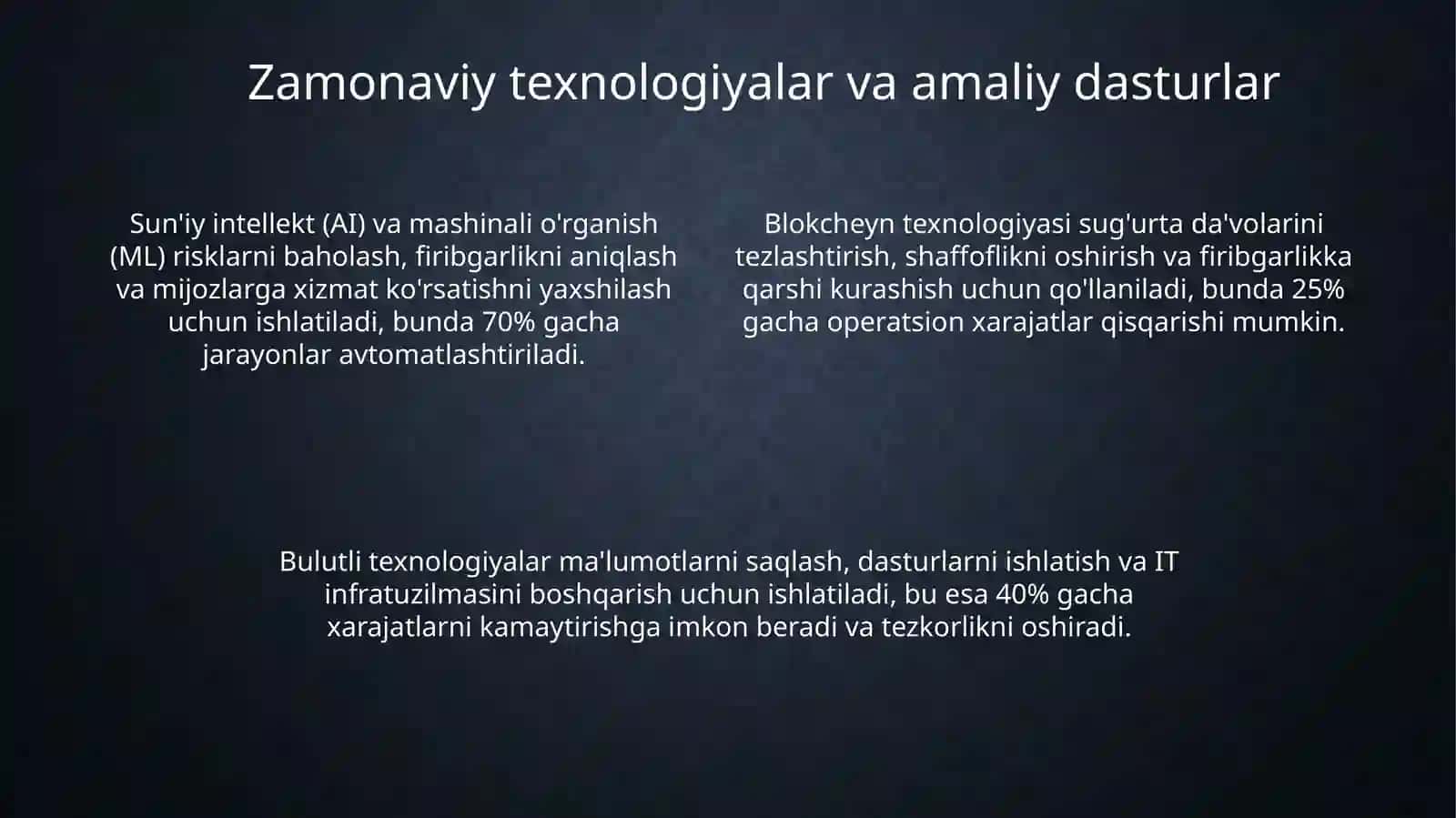 Xalqaro sug’urta konpaniyalarida axbarot texnologiyalarini boshqarish 4
