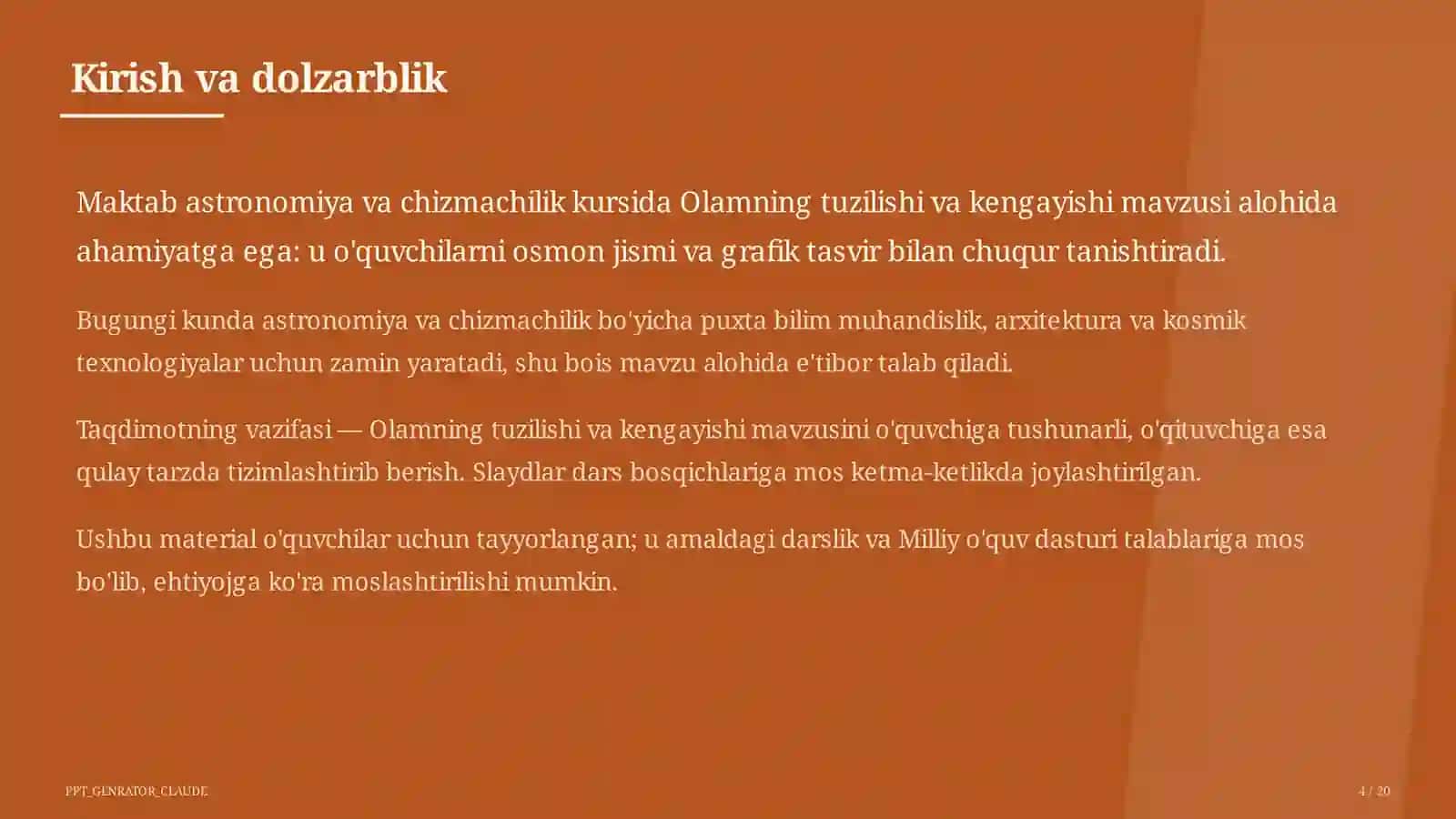 Olamning tuzilishi va kengayishi (11-sinf) 4