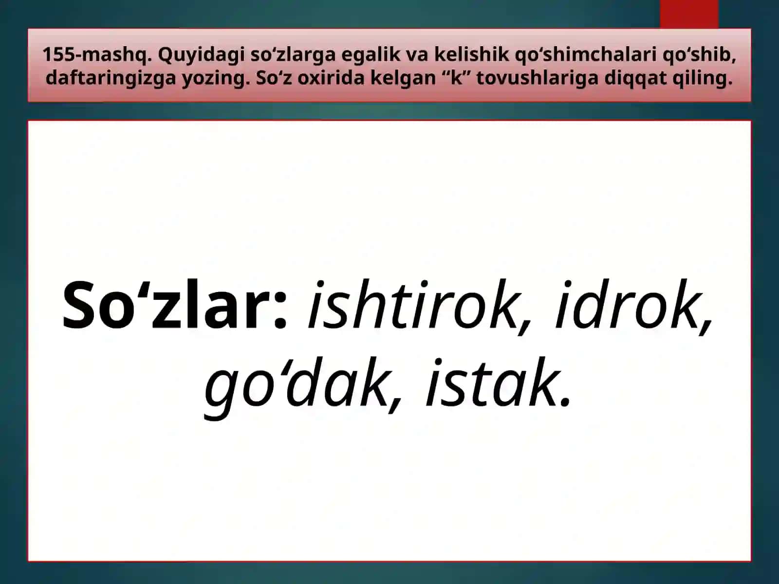 G'vakundoshlarining talaffuzi va imlo si 4