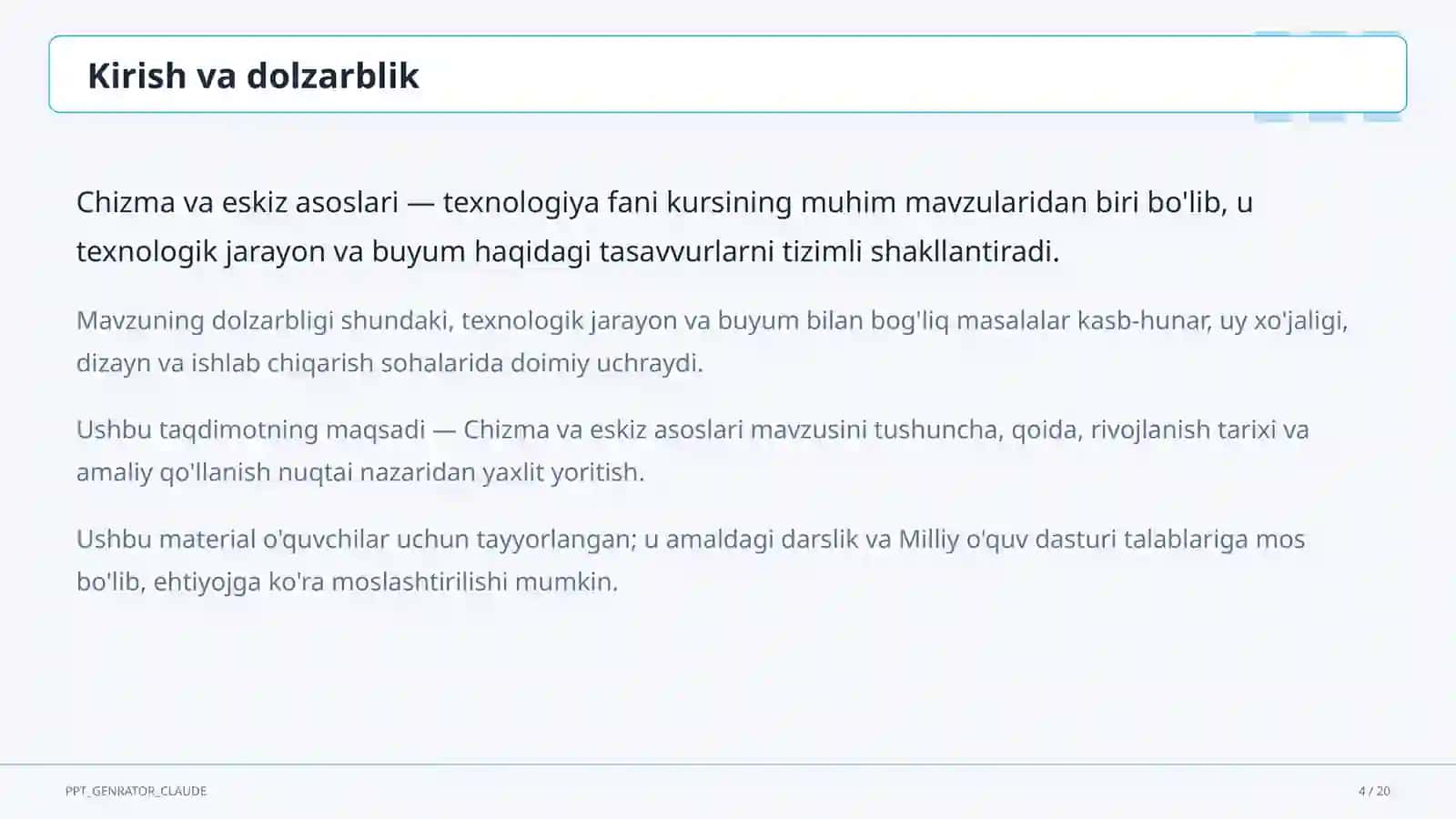 Chizma va eskiz asoslari (6-sinf) 4