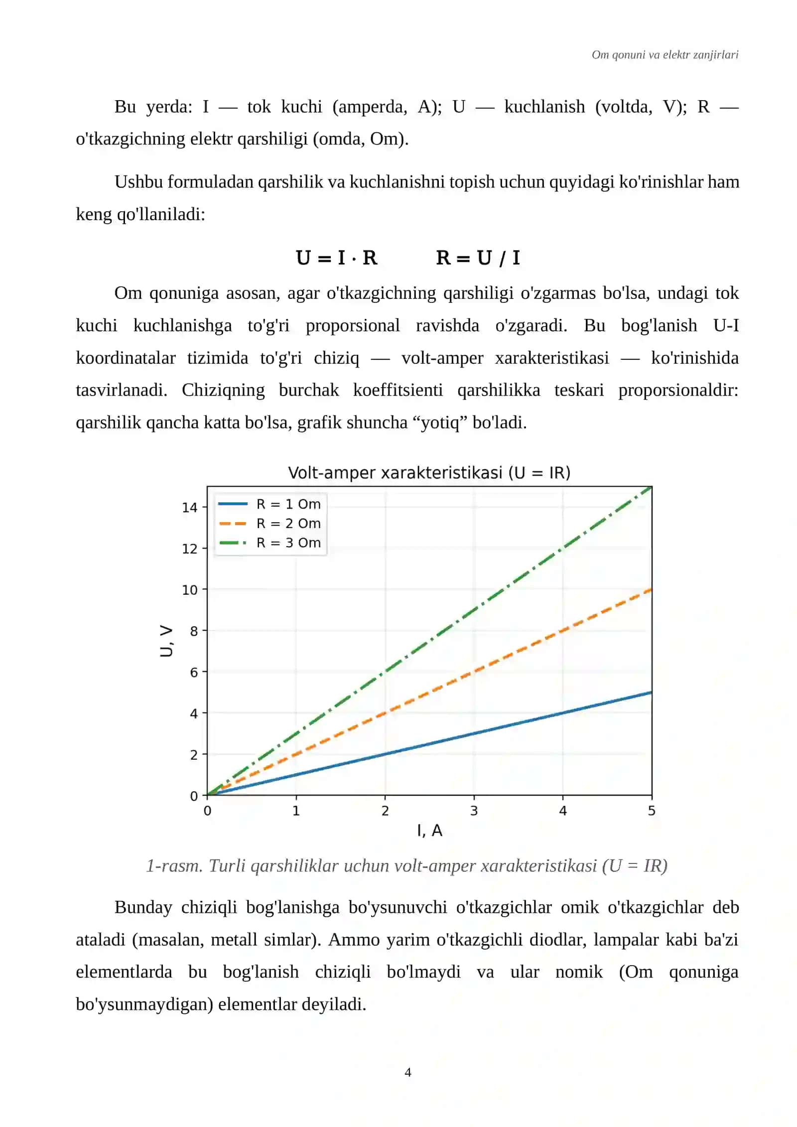 Om qonuni va elektr zanjirlari 4