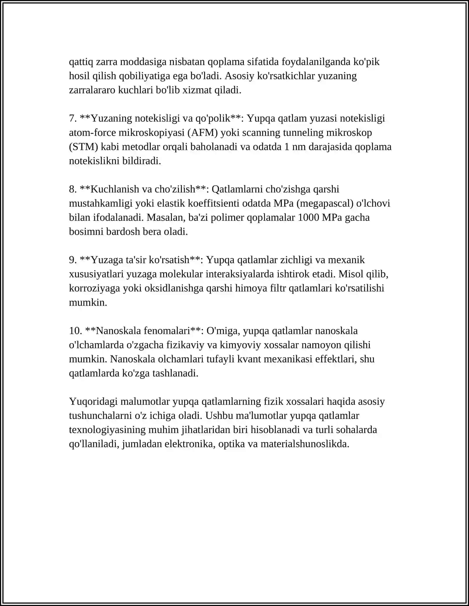 YUPQA QATLAMLARNING TUZILISHI VA XOSSALARI 4