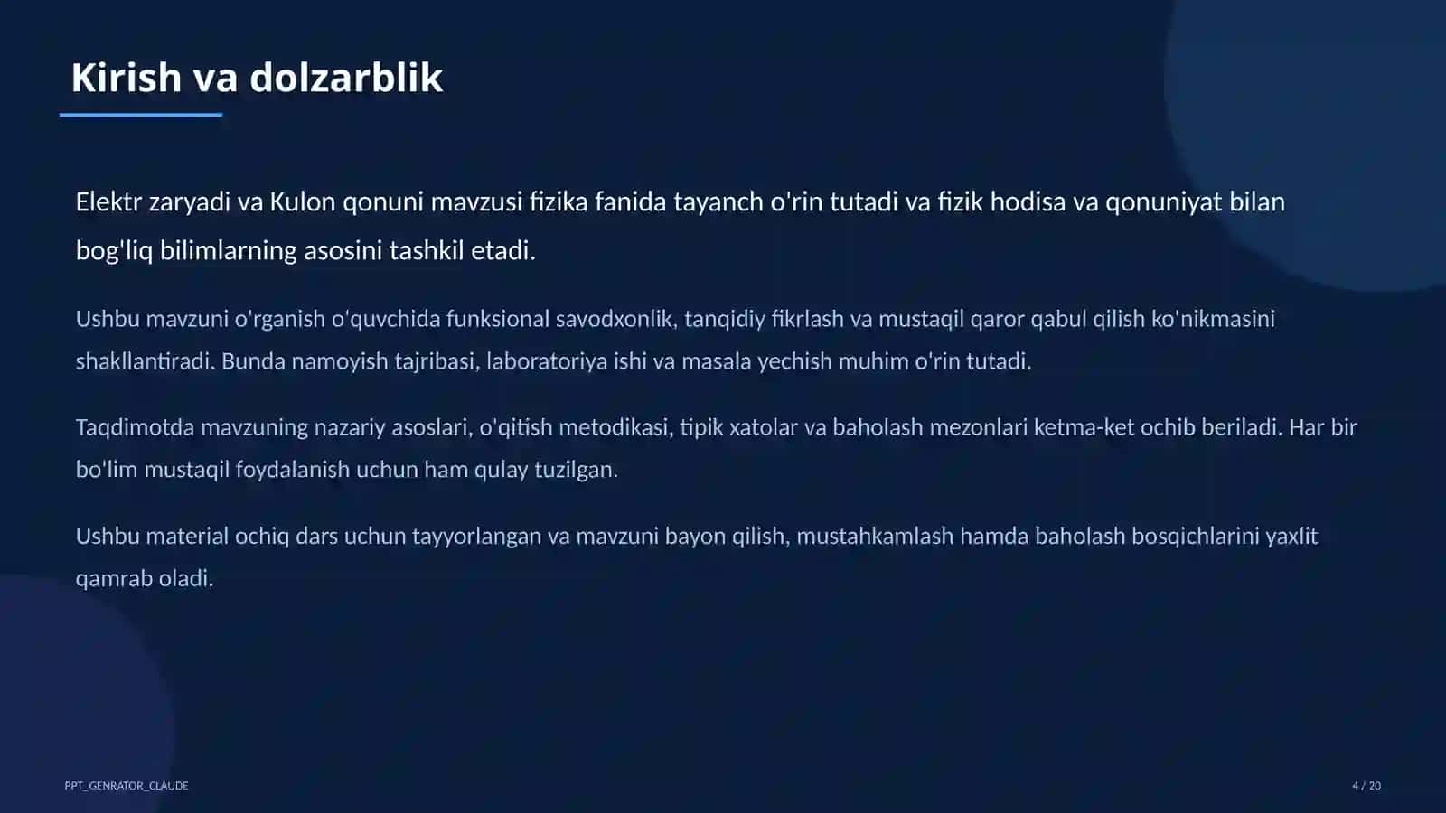 Elektr zaryadi va Kulon qonuni (8-sinf) 4