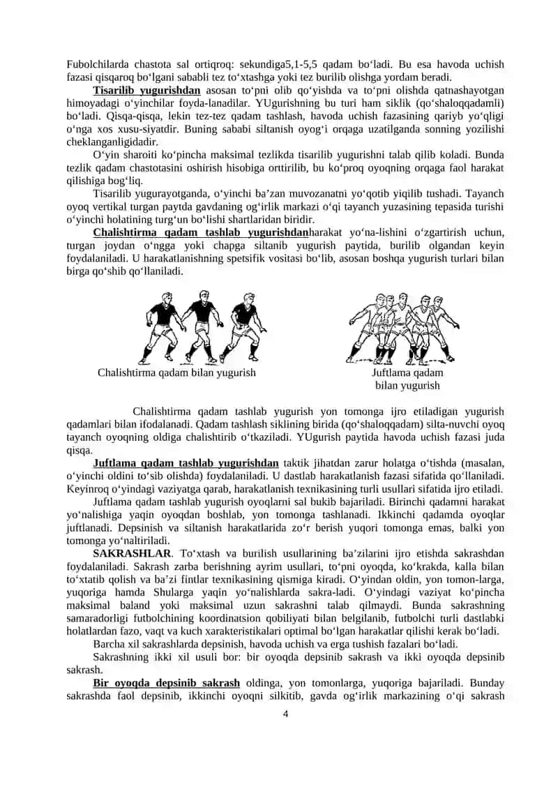 FUTBOL O‘YIN TEXNIKASI VA TAKTIKASI 4