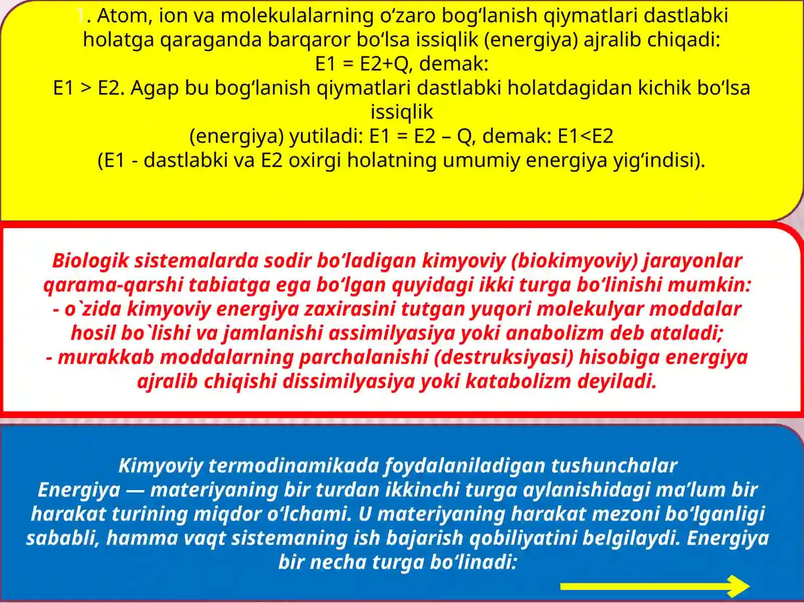 Termodinamika va tirik organizimda kechadigan jarayonlar 4