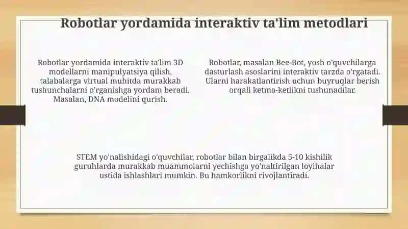 Robototexnikaning interaktiv usullari 4