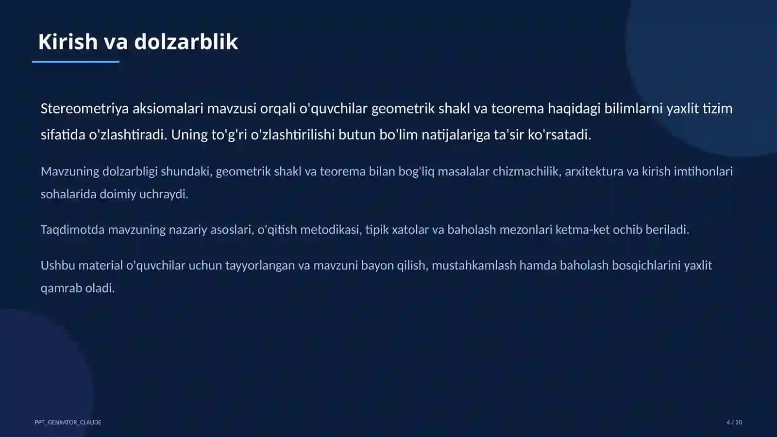 Stereometriya aksiomalari (10-sinf) 4