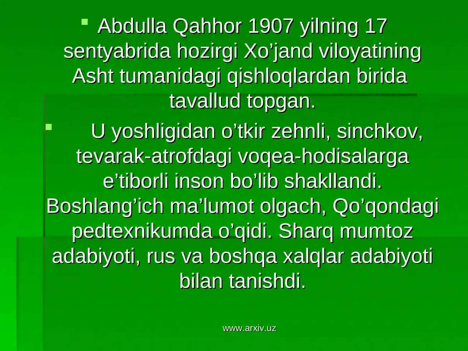 Abdulla Qahhor 4