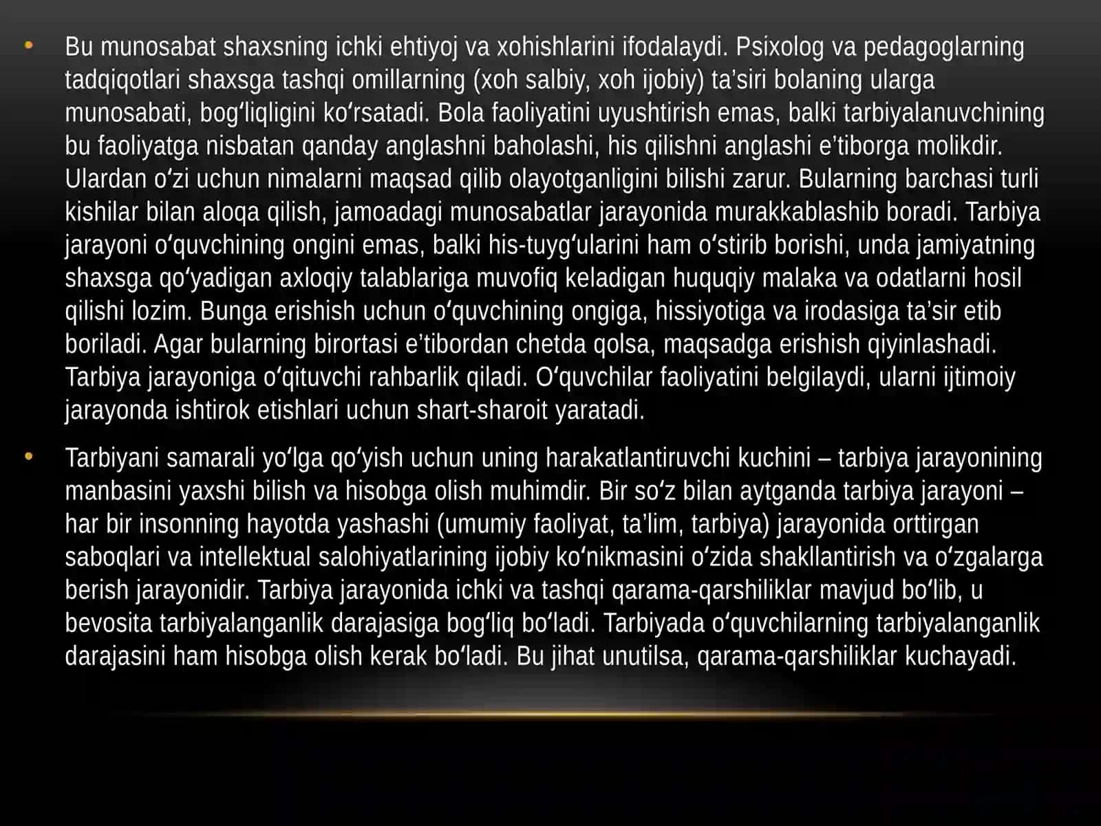Tarbiya jarayonining mohiyati va mazmuni 4