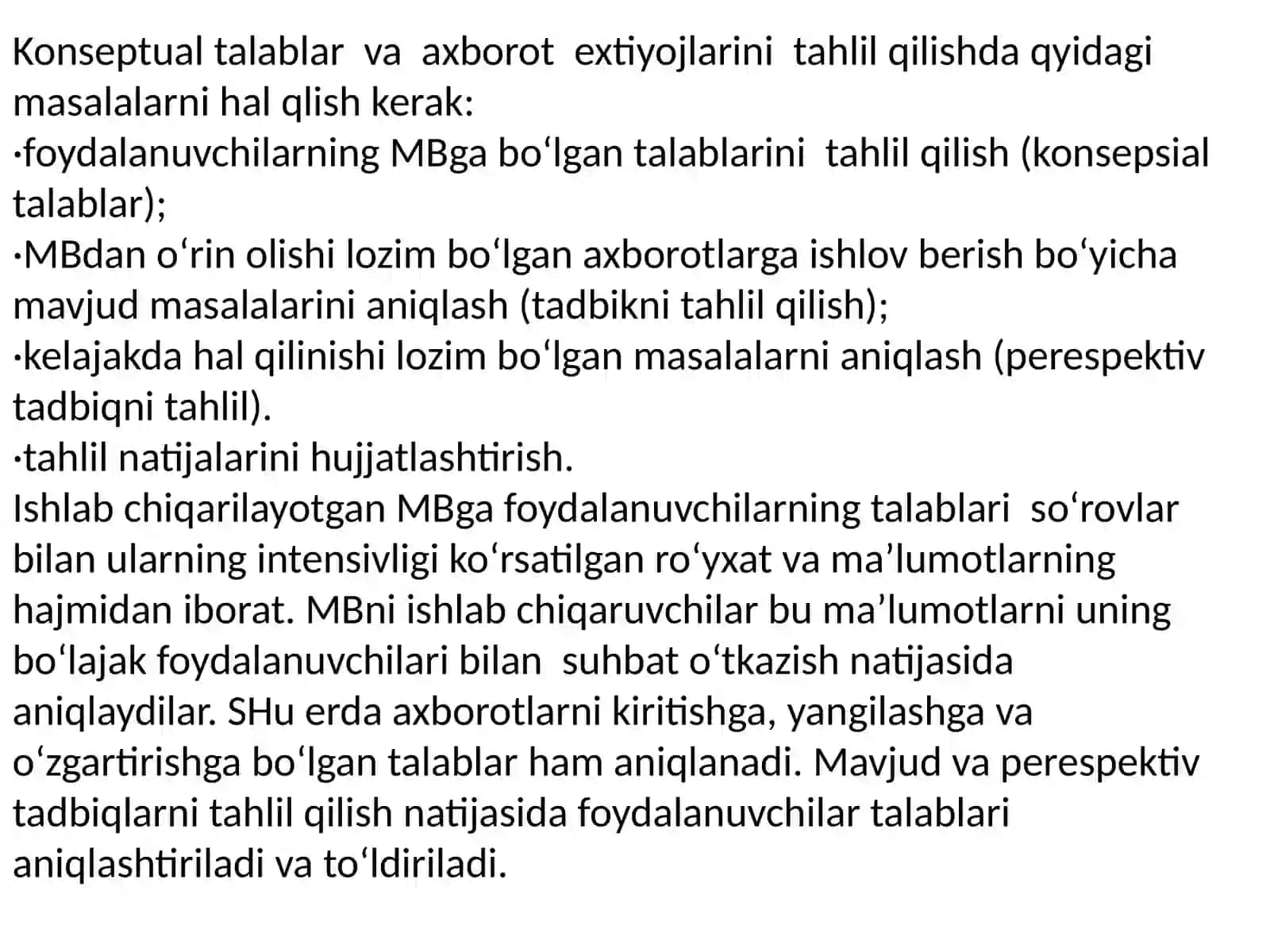 Tibbiyot dəhşətli ma'lumotlar bazasi loyihalashtirish 105-guruh Sunnatova Dilafruz 4