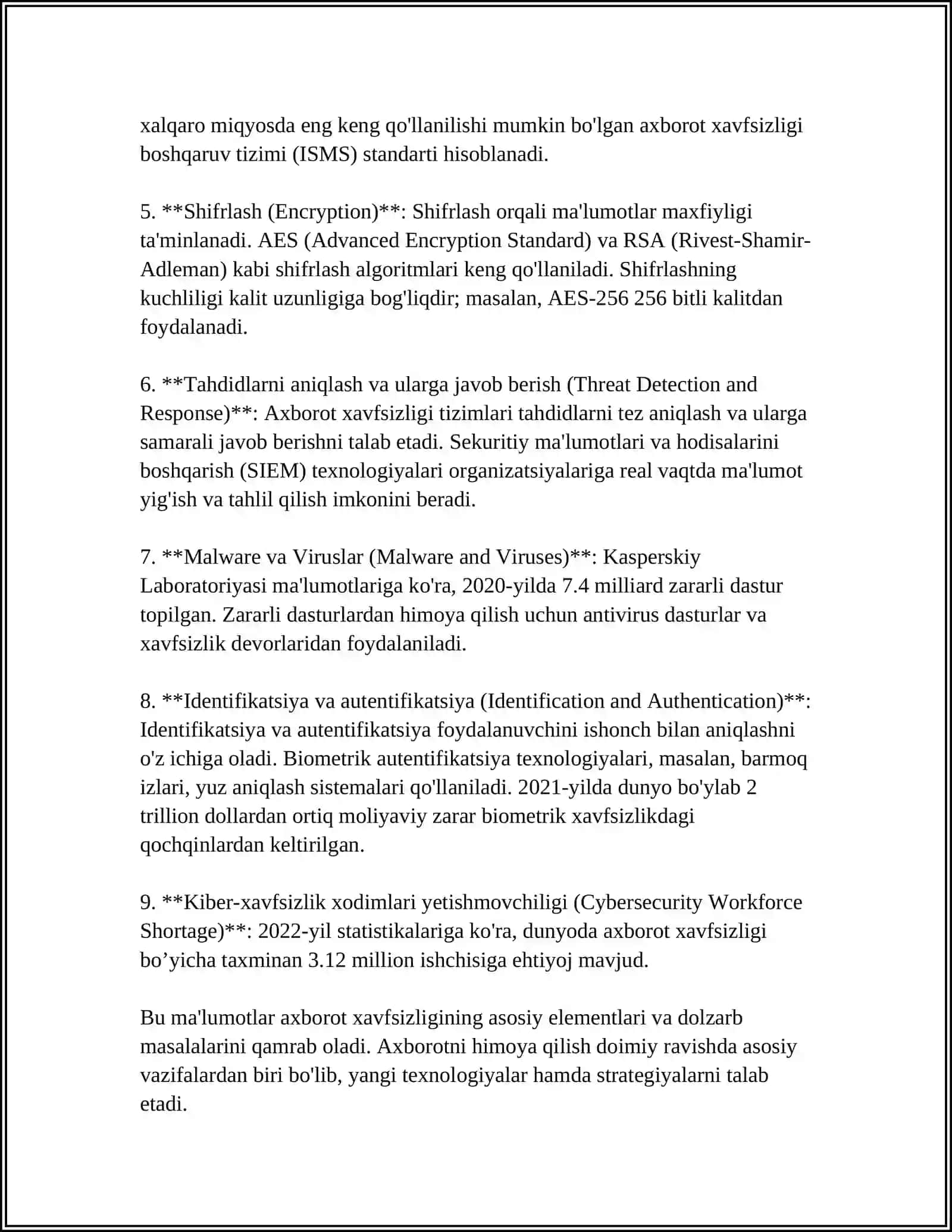 AXBOROT XAVFSIZLIGI (INFORMATION SECURITY) 4