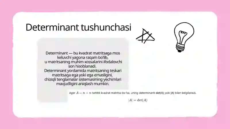 determinantlar va ularning xossalari 4