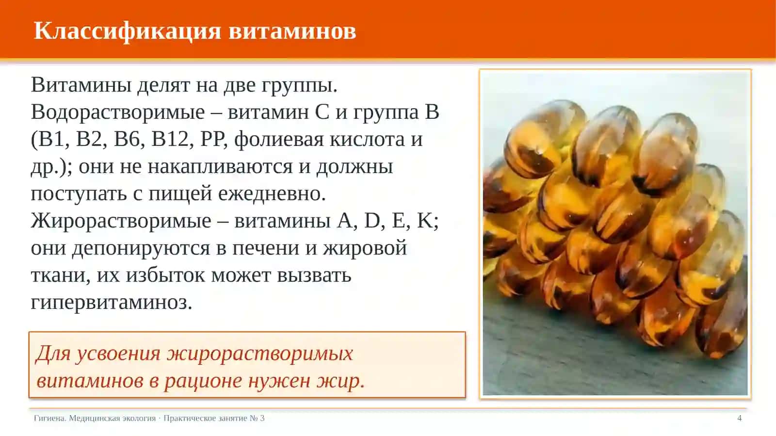 Изучение и оценка обеспеченности организма витаминами 4