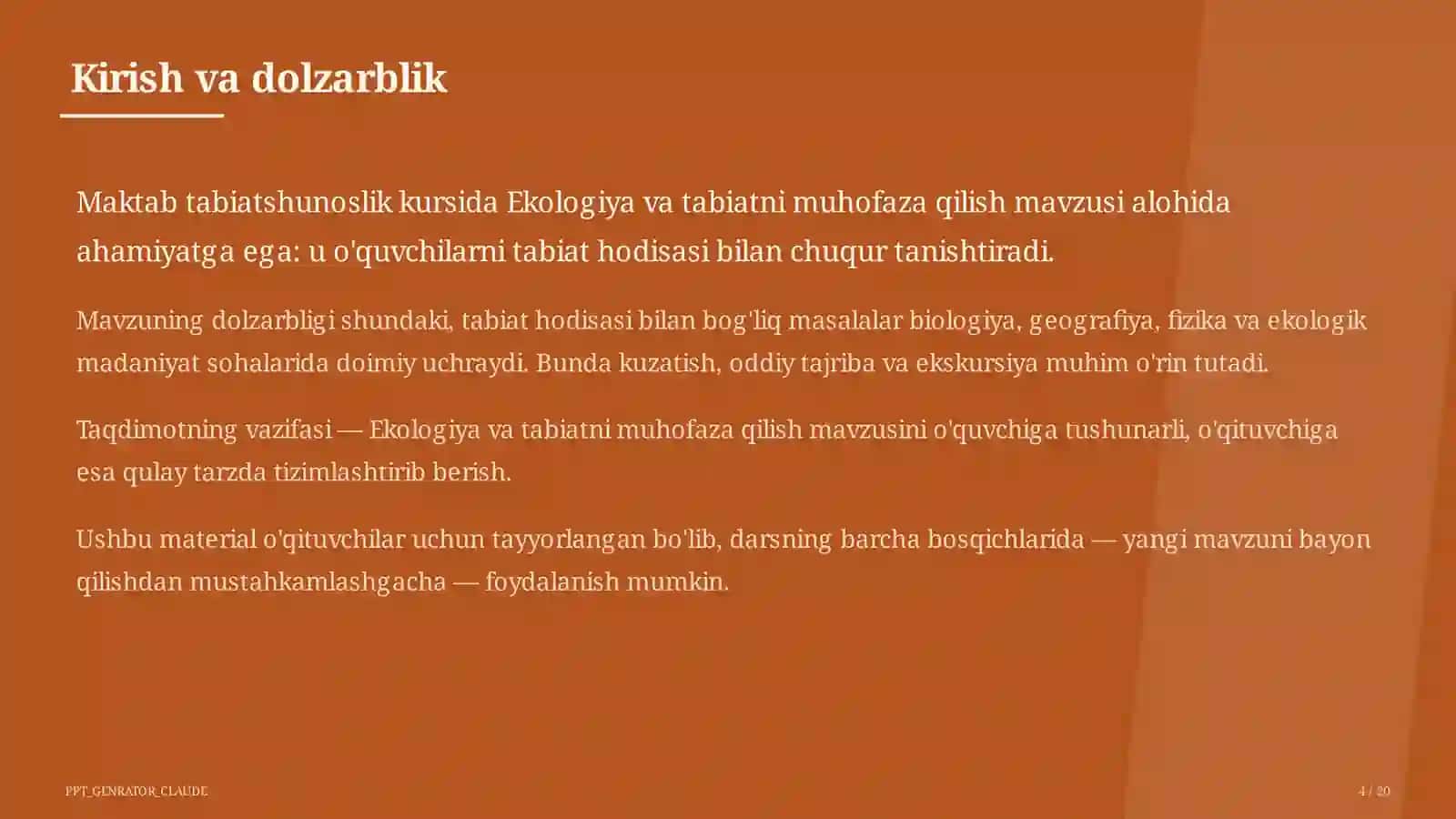 Ekologiya va tabiatni muhofaza qilish (4-sinf) 4
