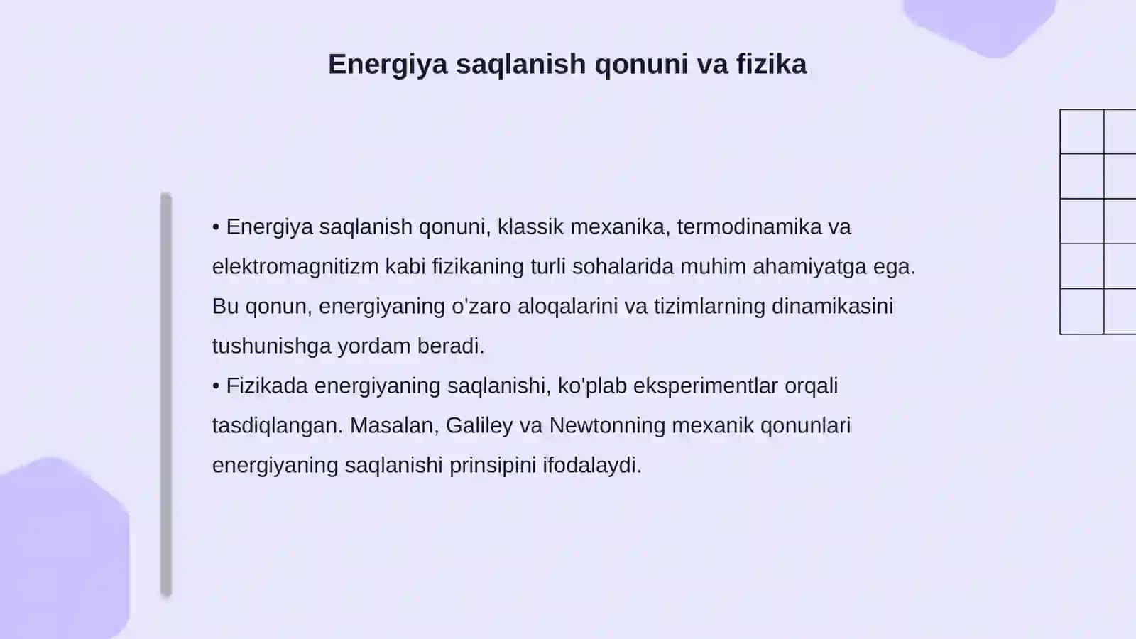 Energiya saqlanish qonunini tahlil qilish 4