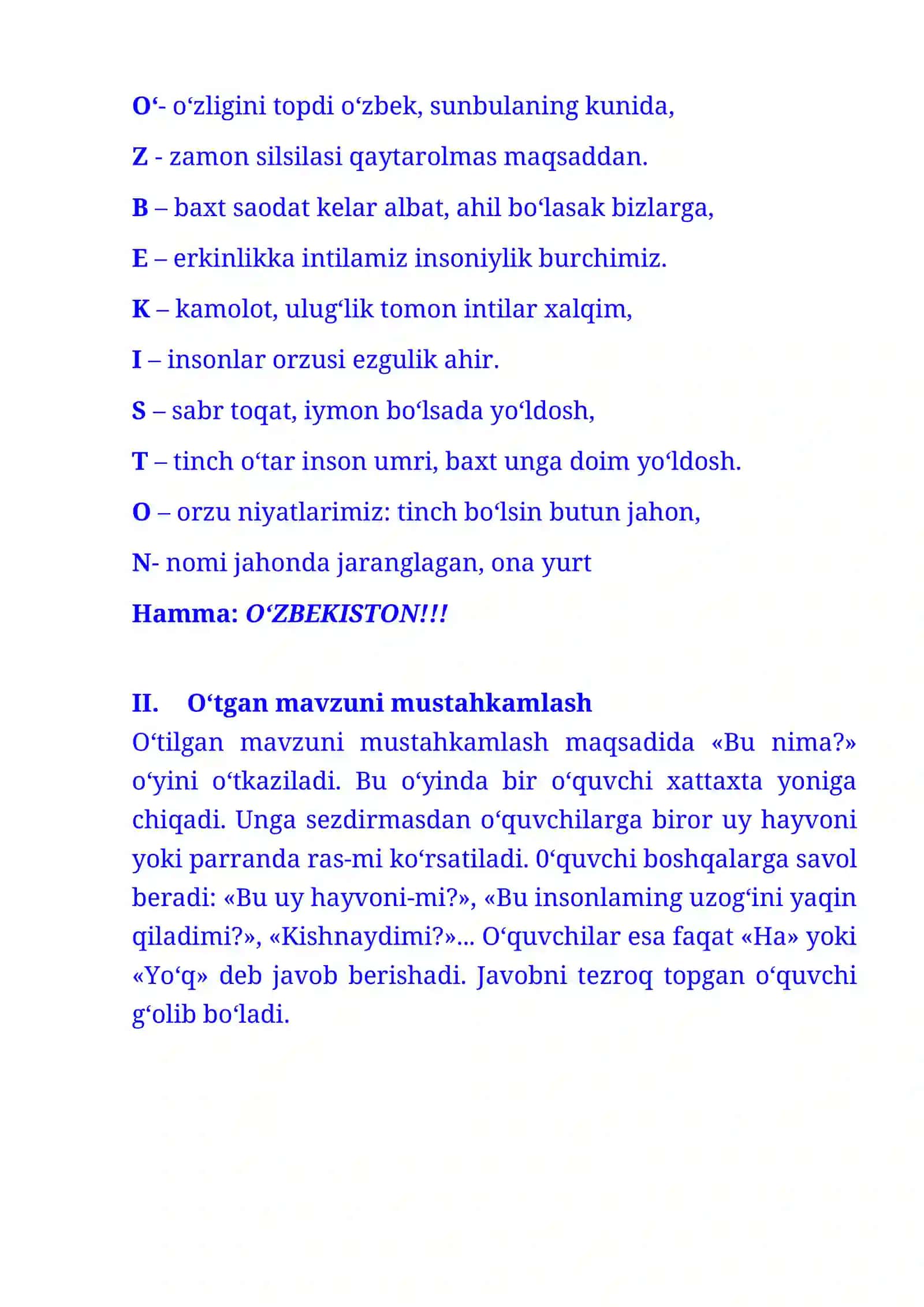 4-sinf Tarbiya fanidan Biz yo'l harakati qatnashuvchilarimiz 1-chorak dars ishlanmasi 4