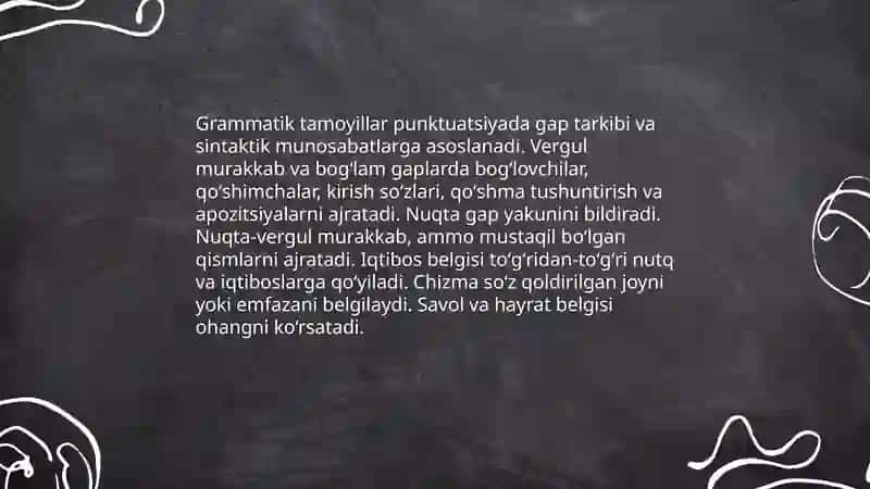 O'zabek tili punktuatsiyasining asosiy tamoyillari 4
