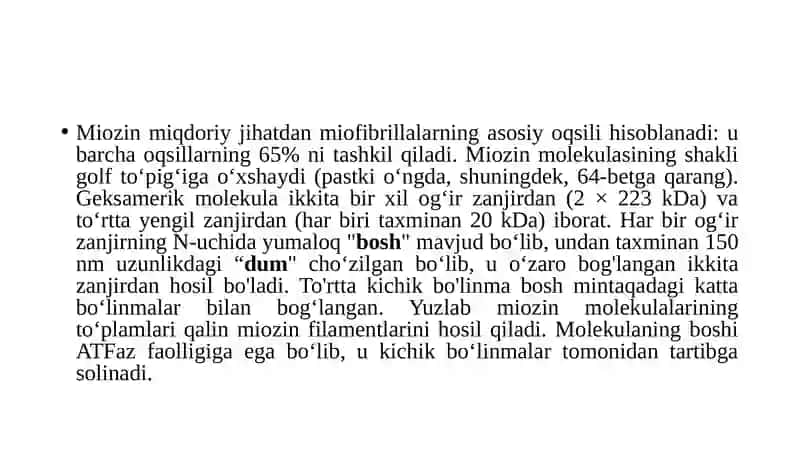 Yurak va Mushak Biokimyosi 4