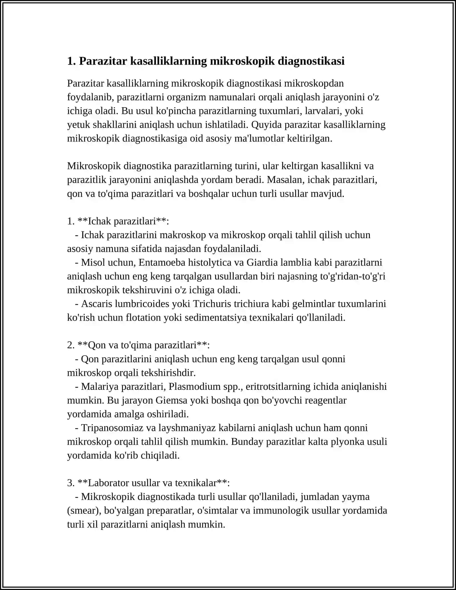 PARAZITAR KASALLIKLARNING DIAGNOSTIKA USULLARI 4
