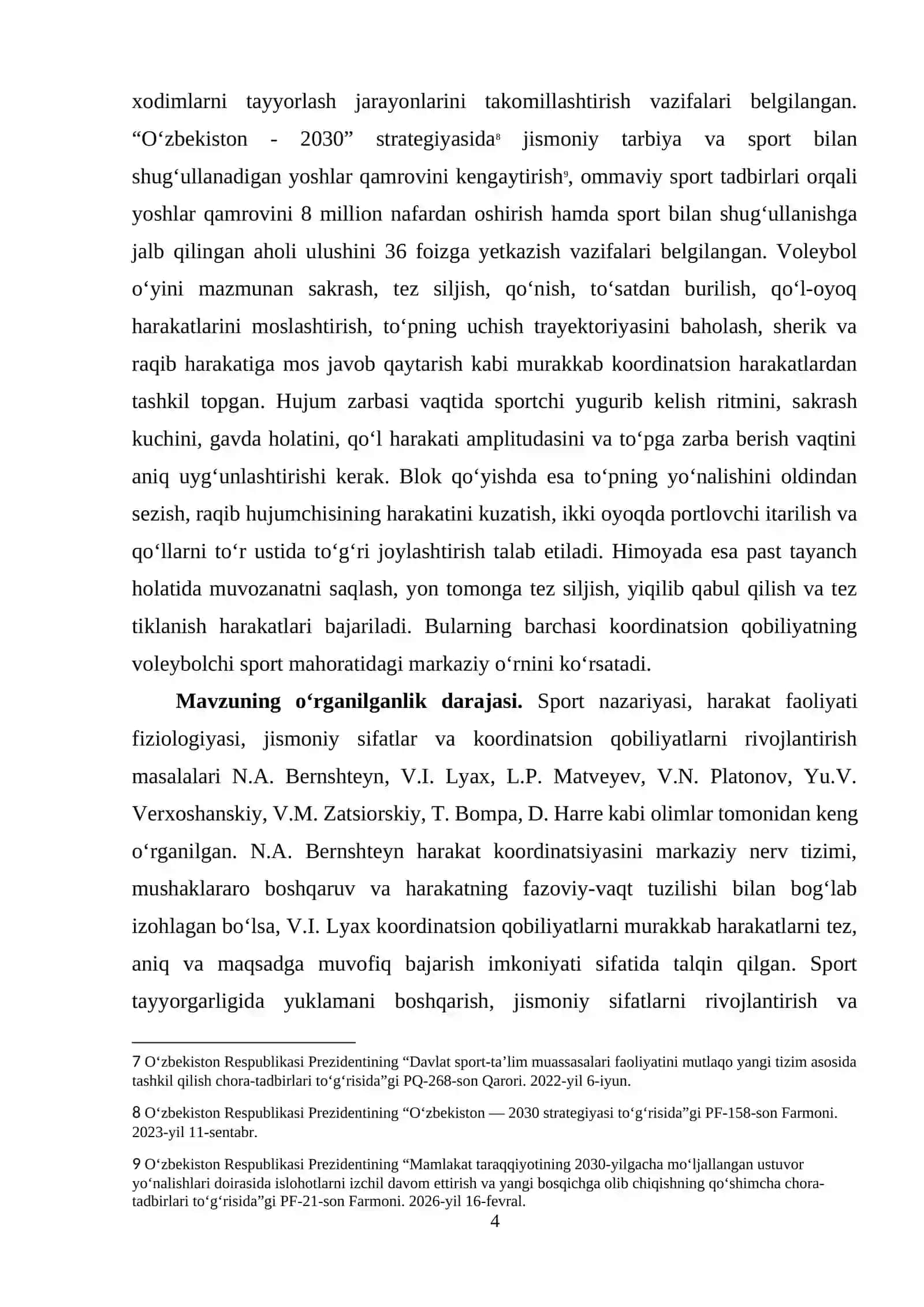 VOLEYBOLCHILARDA KOORDINATSION QOBILIYATINI OSHIRISHNING ZAMONAVIY PLYOMETRIK MASHQLAR KOMPLEKSINI YARATISH 4