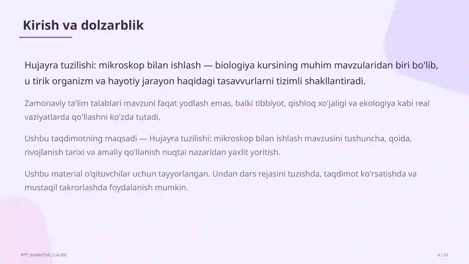 Hujayra tuzilishi: mikroskop bilan ishlash (5-sinf) 4