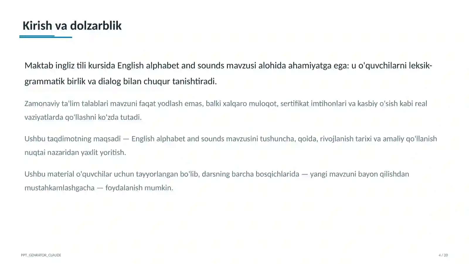 Ingliz tili (1–11) — o'quvchilar uchun 4