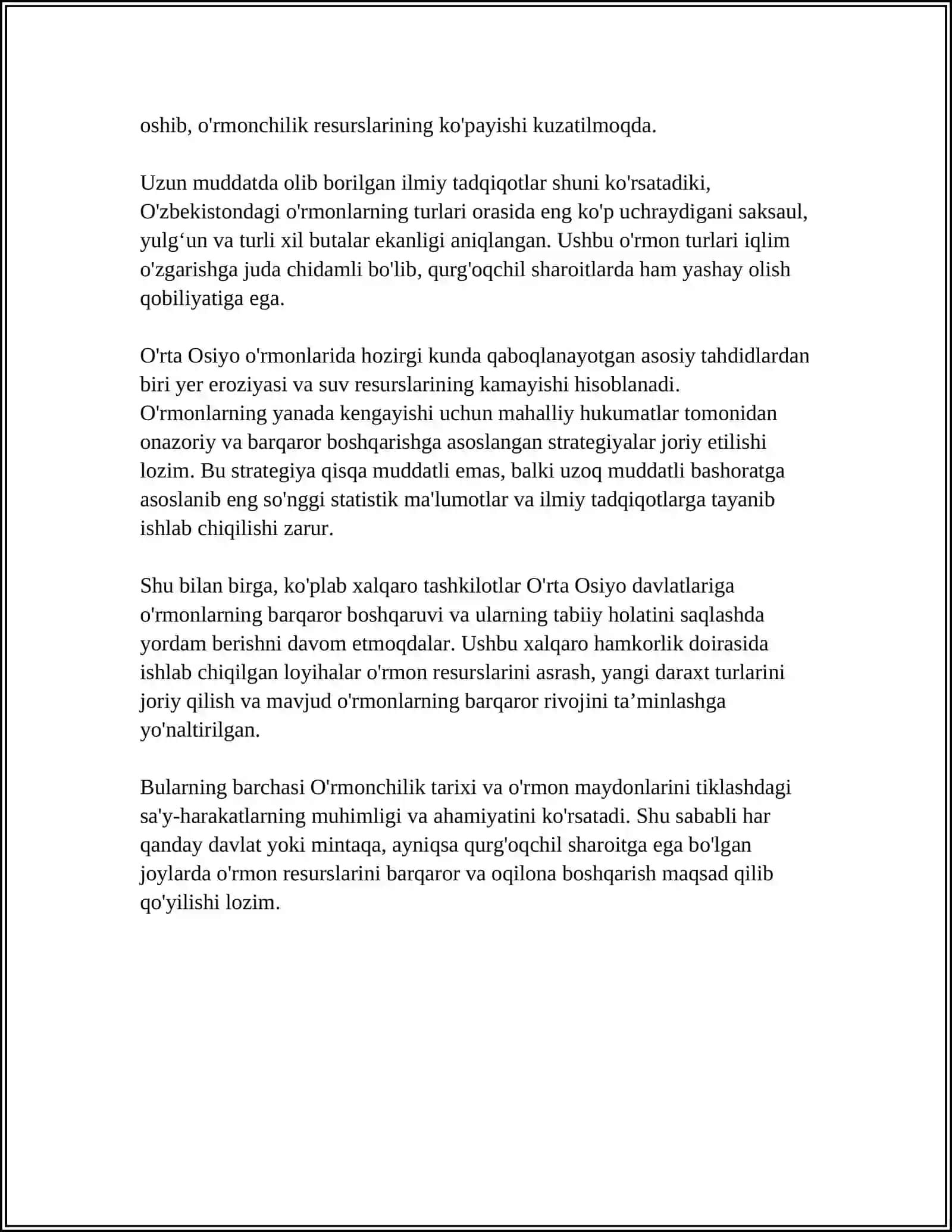 O'RMONCHILIK FANI TARIXI 4
