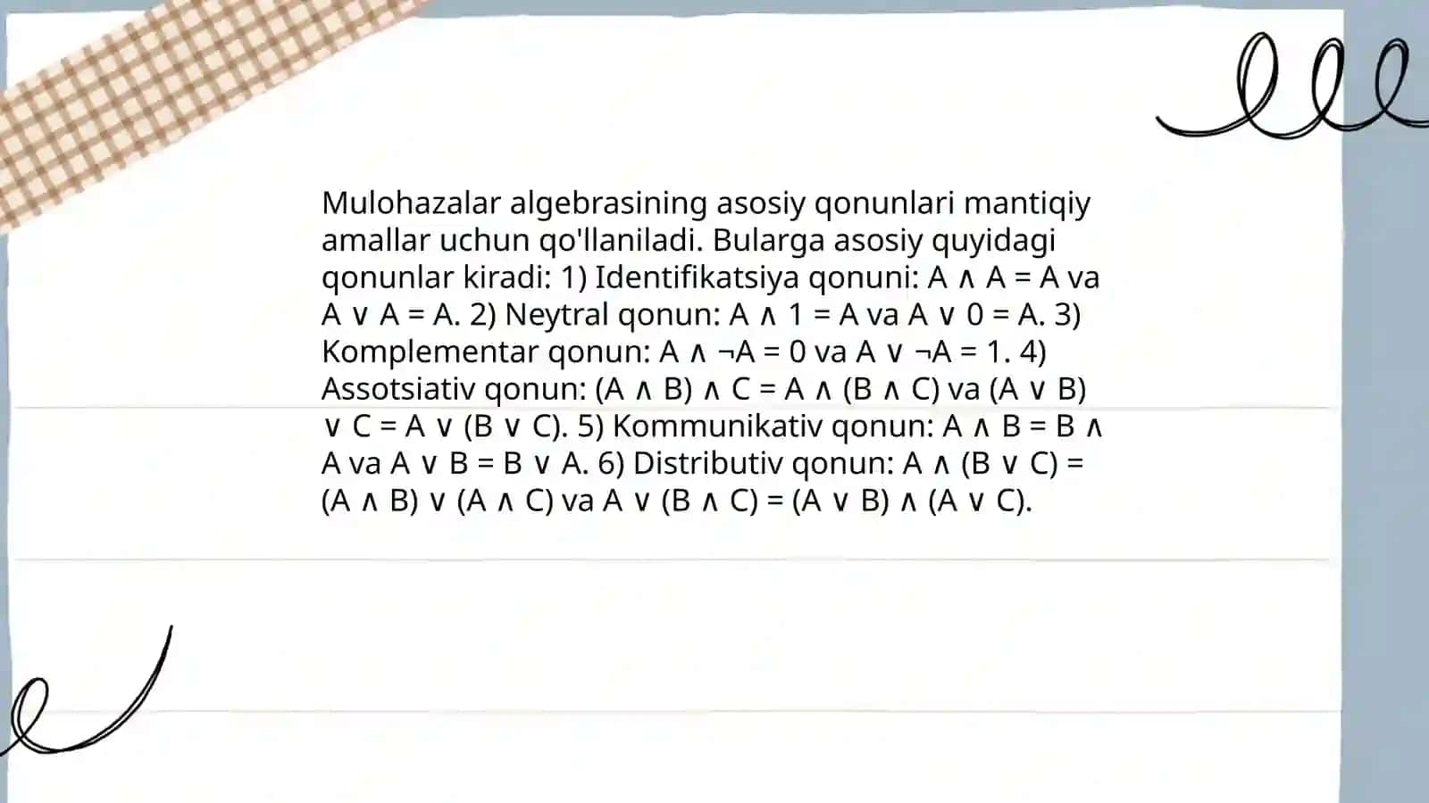 Formalar mantiqiy tengkuchliligi 4