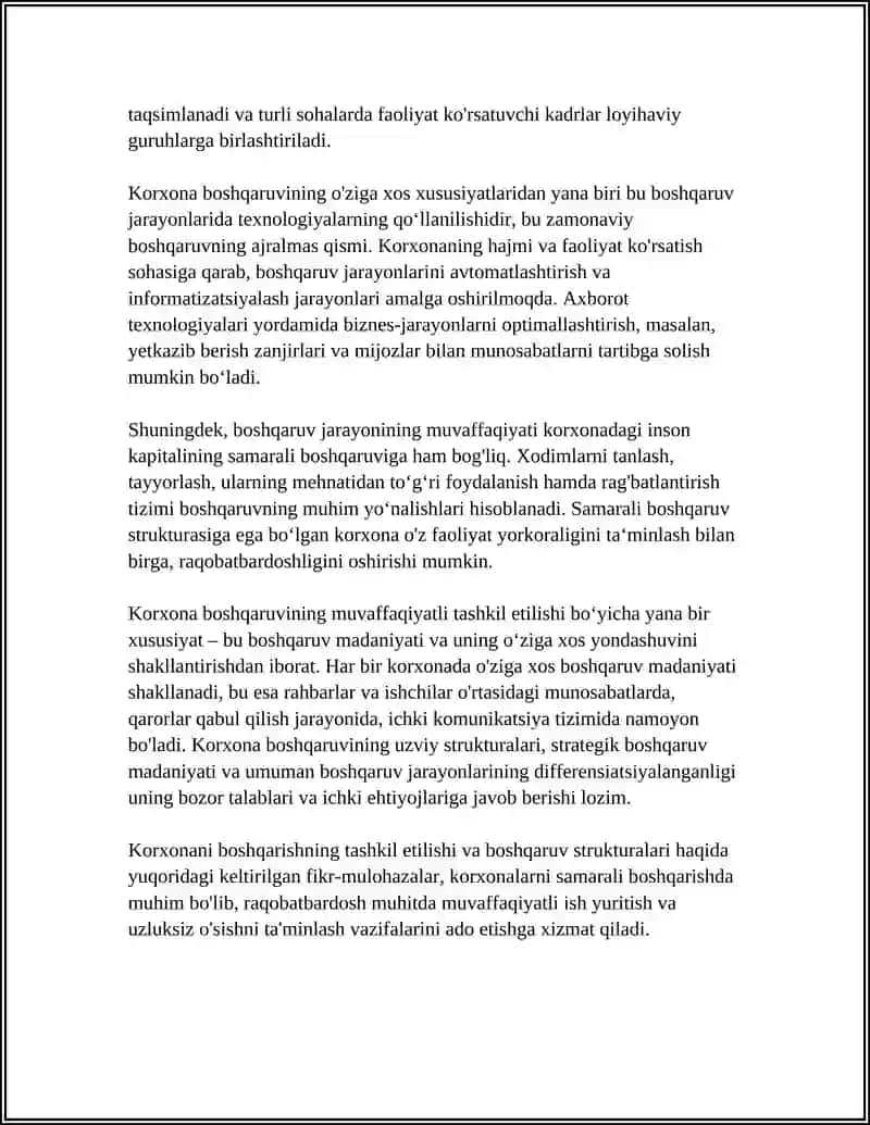 KORXONALARNI BOSHQARISHNI O'ZIGA XOS XUSUSIYATLARI 4