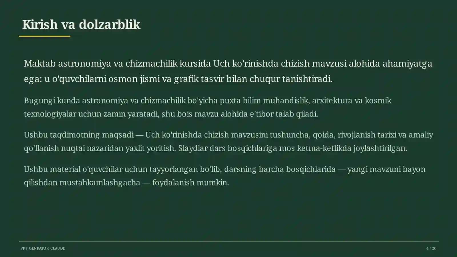 Uch ko'rinishda chizish (8-sinf) 4
