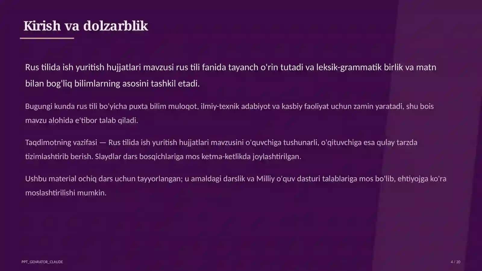 Rus tilida ish yuritish hujjatlari (10-sinf) 4